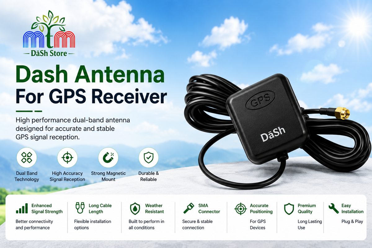 DaSh Antenna For GPS Receiver L1+L5 with 3M Built-In Cable