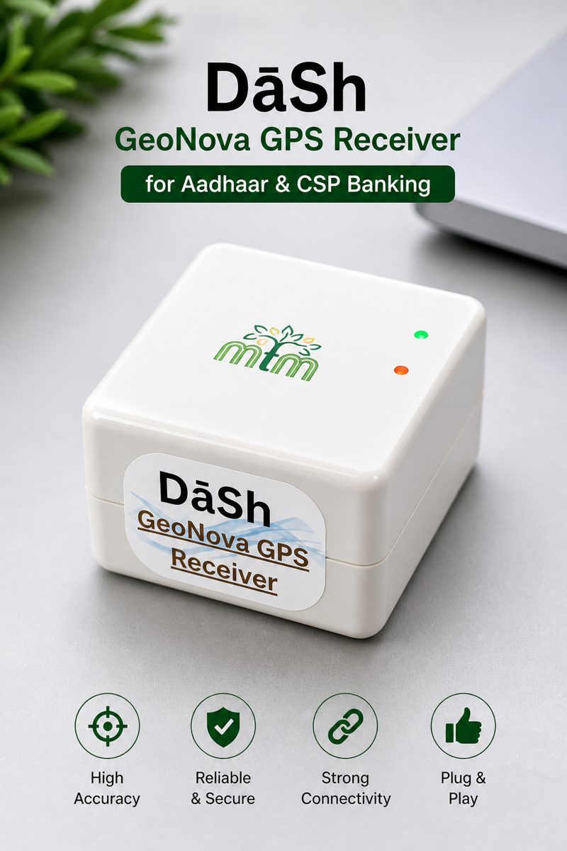 DaSh GeoNova USB GPS Receiver for Aadhaar center and CSP Banking | High Accuracy | Plug & Play 
