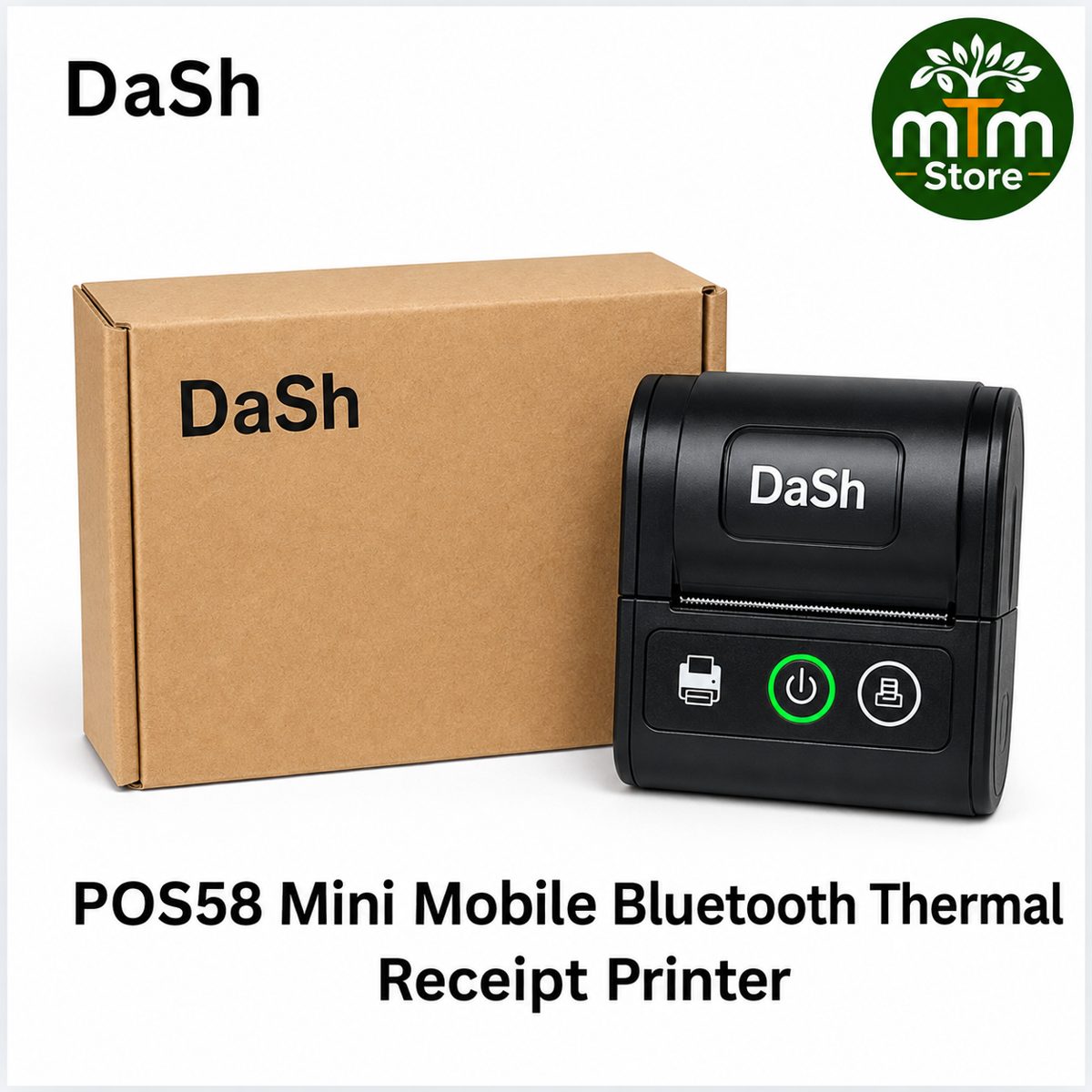 DaSh POS58 Mini Mobile Bluetooth Thermal Receipt Printer | for Android & Windows