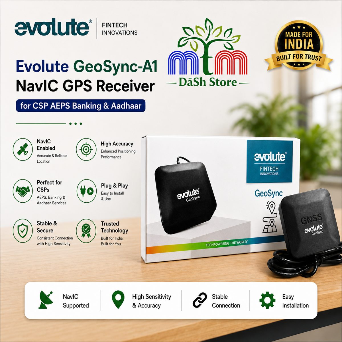 Evolute Geosync-A1/B1 GNSS GPS Receiver