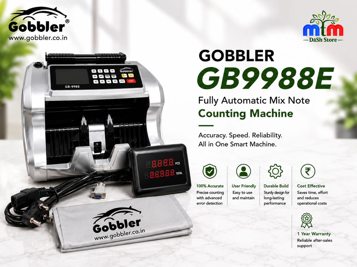GOBBLER GB9988 Mix Note Counting Machine Fully Automatic Cash Counter with Fake