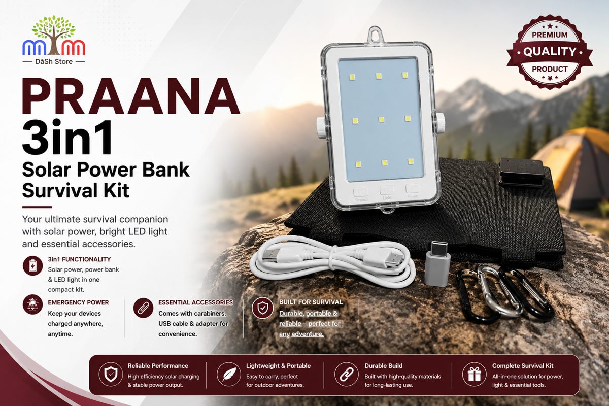PRAANA 3in1 Solar Survival Kit
