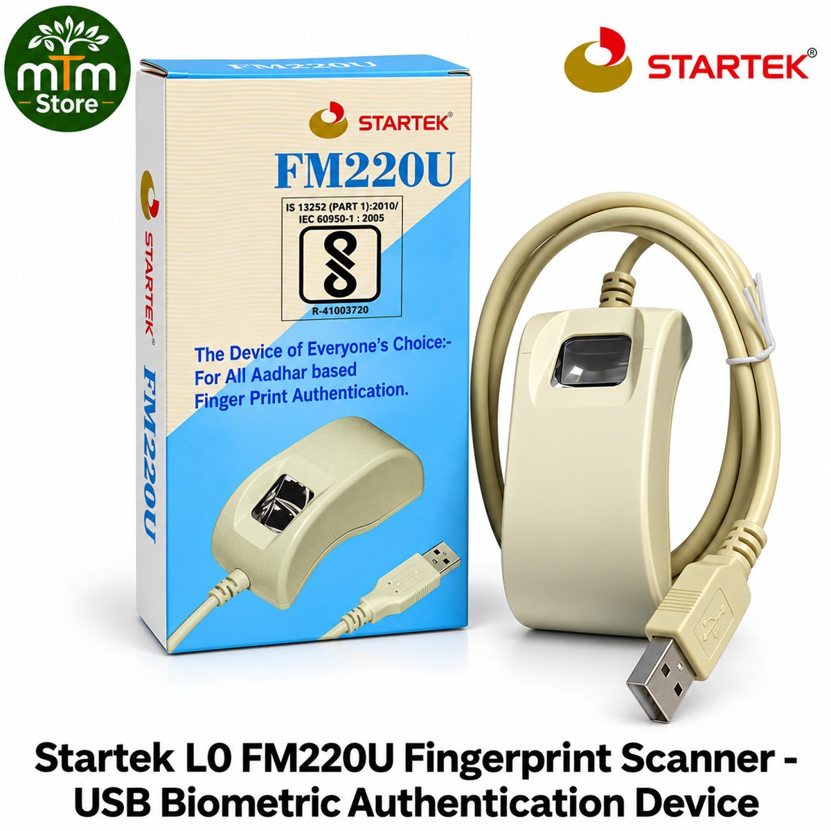 Startek L0 FM220U  Fingerprint Scanner - USB Biometric Authentication Device