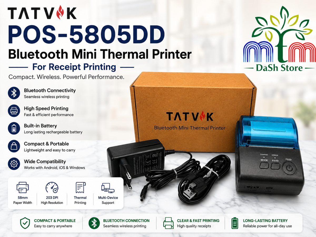 TATVIK POS-5805DD Bluetooth Mini Thermal Printer For Receipt Printing